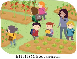 Stickman Kids School Trip to Vegetable Garden Stickman Kids School Trip to Vegetable Garden