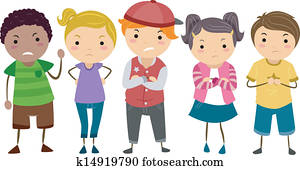 stickman, niños, escuela, bullies