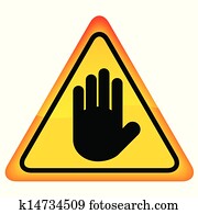 Clip Art of Hand print with stop sign k12350488 - Search Clipart