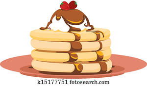 Strawberry Pancake Illustration Strawberry Pancake Illustration