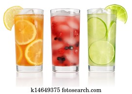 Summer drinks with ice