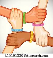 szczęśliwy, przyjaźń, dzień