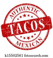 Tacos Red grunge stamp Tacos Red grunge stamp