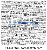 talento, gerência, em, palavra, tag, nuvem