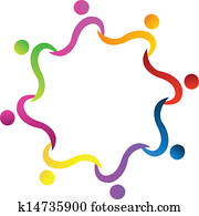 Teamwork holding hands logo