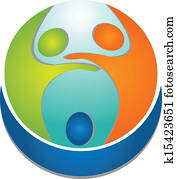 Teamwork people around world logo Teamwork people around world logo