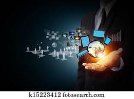 tecnologia, e, social, mídia