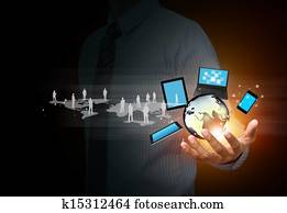 tecnologia, e, social, mídia