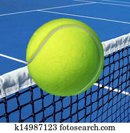 tennis, sport, begreb, hos, en, bold, flyve hen, den, gårdsplads, netto, eller, netting, idet, en, leisure, duelighed, og, udøvelse, symbol, og, sundhed omsorg, ikon, by, fritids, exercising, og, kald, en, anfald, lifestyle.