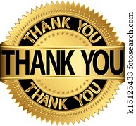 Thank you golden label, vector illu Thank you golden label, vector illu
