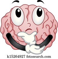Thinking Brain Mascot Thinking Brain Mascot