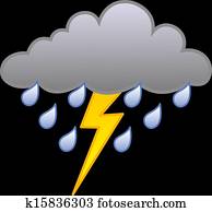 Lightning and clouds Clip Art | phf0021 | Fotosearch