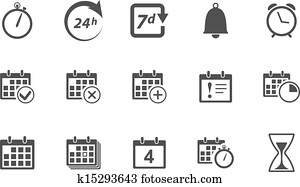 Time and Calendar Icons Time and Calendar Icons
