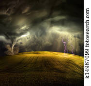 Tornado in stormy landscape Tornado in stormy landscape