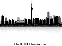 Toronto Canada city skyline vector silhouette Toronto Canada city skyline vector silhouette