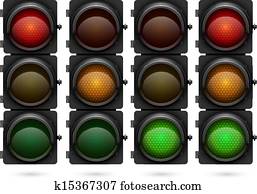 Traffic Lights Clip Art Vectors | Our Top 1000+ Traffic Lights EPS