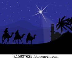 trois hommes sages, à, chameaux