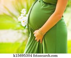 Tummy of pregnant woman