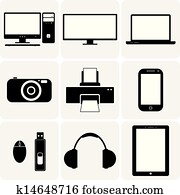 TV,computer, camera, laptop, notebook & other electronic gadgets. These vector graphic illustrations are simplistic icons(symbols) of digital gadgets in black and white TV,computer, camera, laptop, notebook & other electronic gadgets. These vector graphic illustrations are simplistic icons(symbols) of digital gadgets in black and white