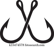 two crossed fishing hook