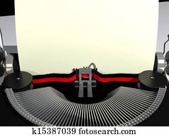 Typewriter paper blank copy space