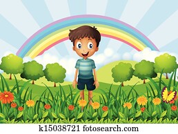 um, menino, em, a, campos