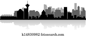 Vancouver Canada city skyline vector silhouette Vancouver Canada city skyline vector silhouette