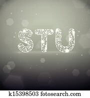 Vector Glowing Font from S to U