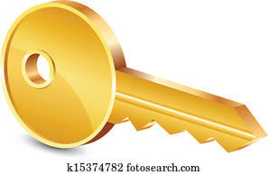 Vector illustration of gold key
