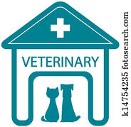 veterinārs, simbols, ar, attiecīgā vietā, poliklīnika