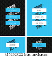 vetorial, bandeira, e, scroll, bordas