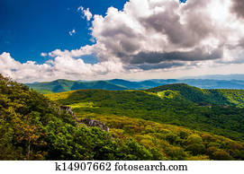 View of the Blue Ridge from  Stony Man  Mountain in Shenandoah National Park, VA.