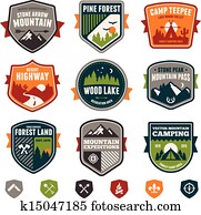 Vintage travel and camp badges