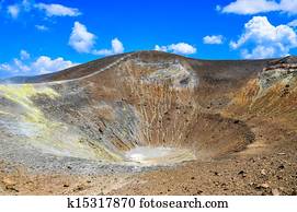 Volcano crater on Vulcano island, Lipari, Sicily