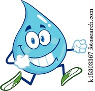 Water Drop Character Running Water Drop Character Running