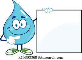 Water Drop Showing A Blank Sign Water Drop Showing A Blank Sign