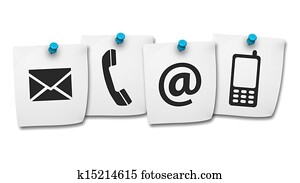 Web Contact Us Icons On Post It