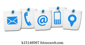 Website Contact Us Icons On Post It