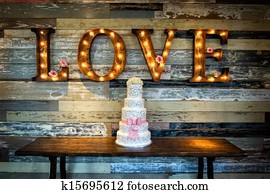 Wedding Cake with Love Wedding Cake with Love