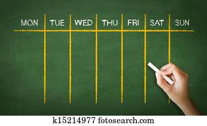 Weekly Calendar Chalk Drawing Weekly Calendar Chalk Drawing