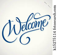 WELCOME hand lettering (vector) WELCOME hand lettering (vector)