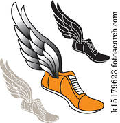 winged, pista, sapato