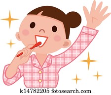 Woman brushing teeth Woman brushing teeth