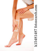 woman doing depilation woman doing depilation