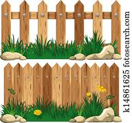 Wooden fence and grass Wooden fence and grass