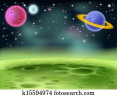 yttre rymden, tecknad film, bakgrund