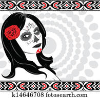 zucker, totenschädel, dame