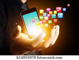 חכם, טלפן, עם, בקשה