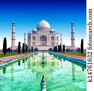 טאג' מאהל, ארמון, ב, india., הודי, בית מקדש, tajmahal