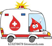 ירידה של דם, לנהוג, אמבולנס, מכונית